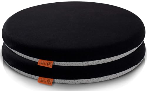 Sitzkissen Stuhl 40x40 cm im 2er Set – Sitzkissen Outdoor mit Memory Foam -Sitzkissen für Indoor & Outdoor Nutzung – Mittelhart H3 Sitzpolster Gartenstuhl Balkon Terrasse – Garten Sitzpolster Schwarz von DYNMC you