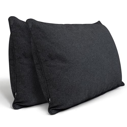 Sofakissen mit Füllung und Bezug - Sofakissen Groß 40x70 cm - Couchkissen Schwarz 2er Set viel Füllung – OekoTex zertifizierte Zierkissen Sofa & Couch – Bequeme Dekokissen Wohnzimmer, Schlafzimmer von DYNMC you