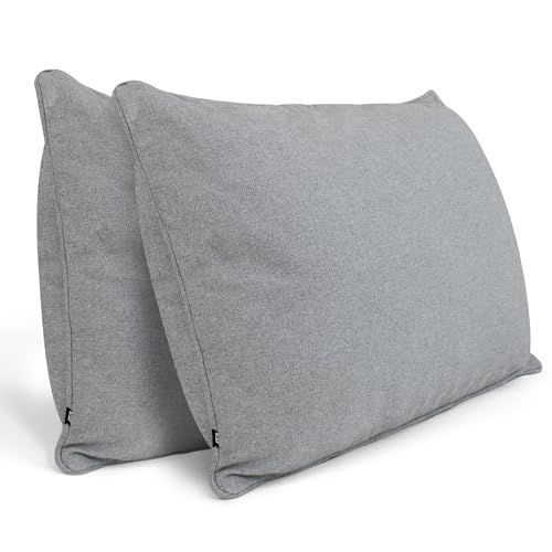 Sofakissen mit Füllung und Bezug - Sofakissen Groß 40x70 cm - Couchkissen Grau 2er Set viel Füllung – OekoTex zertifizierte Zierkissen Sofa & Couch – Bequeme Dekokissen Wohnzimmer, Schlafzimmer von DYNMC you