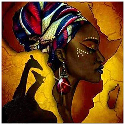 Malen nach Zahlen für Erwachsene DIY Ölgemälde Afrikanische Schwarze Frau Malen nach Zahlen Zeichnen auf Leinwand Art Decor Geschenke von DYONXU