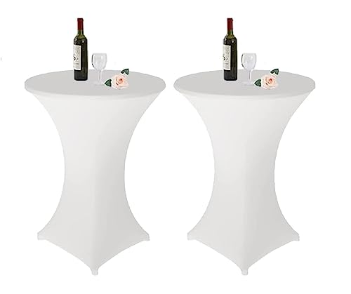 2 Stück Stretch Stehtisch Husse Stehende Tischdecke 60 x 110cm Elastische Tischdecken für Bar Counter, Runde Tisch Hochzeit, Geburtstagsfeier von DYOUen