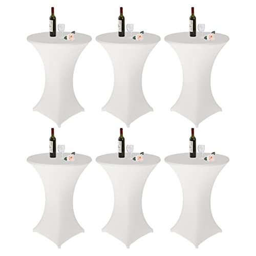 6 Stück Stretch Stehtisch Husse Stehende Tischdecke 80 x 110cm Elastische Tischdecken für Bar Counter, Runde Tisch Hochzeit, Geburtstagsfeier von DYOUen