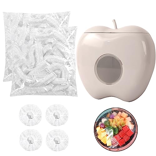 Aufbewahrungsbox für Frischhaltefolie mit 200 Stück Elastische Frischhaltebeutel Transparente Dichtungsbeutel Plastikfolie LebensmittelabDeckungen (grau) von DYOUen