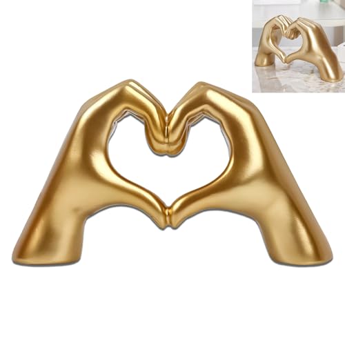 DYOUen Herzform Hand Gesten Statue Heart ShapeFinger Sculpture Herz Ornamente Desktop Skulptur Souvenir für Hochzeit, Partner/in, Mutter, Oma (XL) von DYOUen