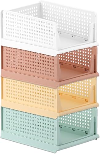 DYOUen Kleiderschrank-Schubladenboxen, stapelbarer Kleiderschrank-Organizer, faltbare Aufbewahrungsboxen für die Heimorganisation von DYOUen