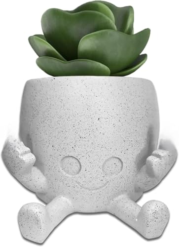 DYOUen Smiling Plant Pot with Finger Up Succulent Plants Pots Funny Flower Planter Cute Table Swinging Decor for Indoor Outdoor von DYOUen