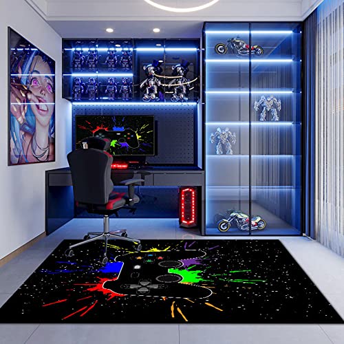 Gamer Rutschfeste Fußmatte Teppich Schlafzimmer 3D Controller Teenager Graffiti Spielkonsole Großer Dekoration Rugs Kinder Wohnzimmer Spiel Krabbelmatte (100x150cm, Controller für Spielkonsolen 3) von DYOUen