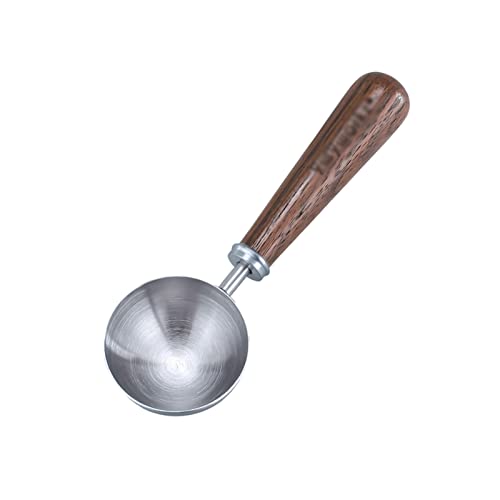 Rundlöffel Edelstahl Kaffeelöffel Holzgriff Messlöffel Retro Kaffeepulver Löffel Messung Tafellöffel ( Color : D ) von DYPASA