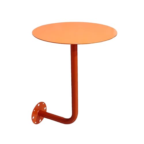 DYPJHEO Couchtisch Wandmontierter Kaffeetische, Runder Arbeitsplatten Wandtisch Wandschreibtisch, Café Kartenhalter Wand Kunst Kleiner Beistelltisch Hause, Verformungssicheres Eisenmetall von DYPJHEO