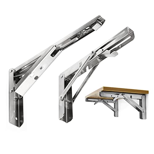 DYPZQL Klappkonsole 250-600mm Klappwinkel Schwerlastkonsole Wandhalter Schwerlast Regalkonsole Edelstahl 304 RegalträGer Klappbar BüCherregal Regal Klammern von DYPZQL
