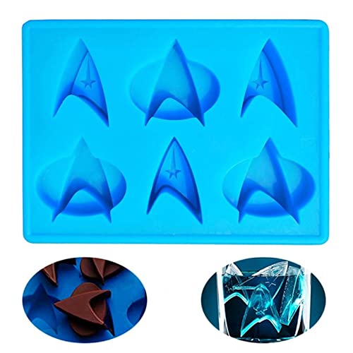 DYQ Star Trek Geschenke Silikon Gefrierkombination Süßigkeiten Schokoladenformen Kuchenform Eiswürfel Tabletts Coole Neuheit Mini-Form Groß for Party von DYQ