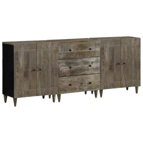 3-TLG. Sideboards Hellgrau Massivholz Mango 60x33.5x75 cm - Robustes Hartholz. Viel Stauraum. Elegantes Design für Küche. Wohnzimmer. Büro 3-TLG. Sideboards Hellgrau Massivholz Mango 60x33.5x75 cm - Robustes Hartholz. Viel Stauraum. Elegantes Design für Küche. Wohnzimmer. Büro von DYRJDJWIDHW