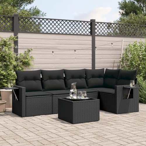 DYRJDJWIDHW 12-TLG. Garten-Sofagarnitur mit Kissen Grau Poly Rattangarten Lounge gartenmöbel balkonmöbel sitzlounge Outdoor wetterfestGeeignet für Gärten, Terrassen von DYRJDJWIDHW