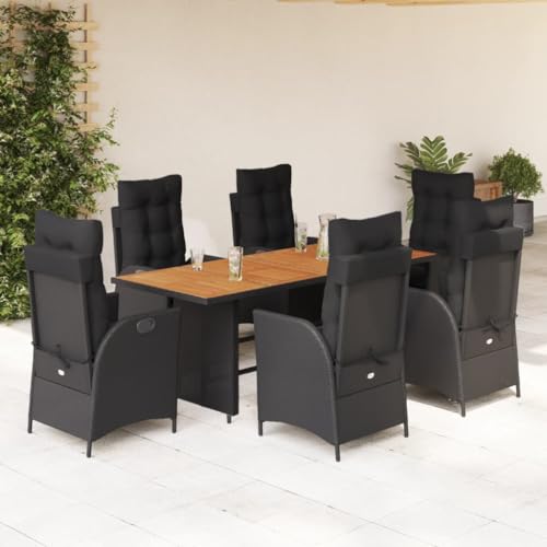 DYRJDJWIDHW 13-TLG. Garten-Essgruppe mit Kissen Beigemischung Poly Rattangartenmöbel gartenmöbel Set sitzlounge Outdoor wetterfest Garten loungeGeeignet für Gärten, Terrassen von DYRJDJWIDHW