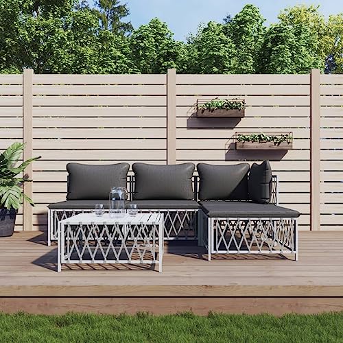DYRJDJWIDHW 14-TLG. Garten-Lounge-Set mit Auflagen Poly Rattan Graubalkon Sofa Garten Lounge balkonmöbel sitzlounge Outdoor wetterfestGeeignet für Gärten, Terrassen von DYRJDJWIDHW