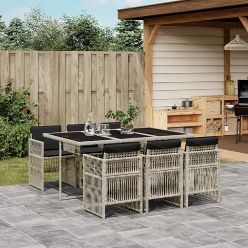 DYRJDJWIDHW 3-TLG. Bistro-Set mit Kissen Schwarz Poly Rattansitzlounge Outdoor wetterfest Garten Lounge balkonmöbel Balkon sofaGeeignet für Gärten, Terrassen von DYRJDJWIDHW