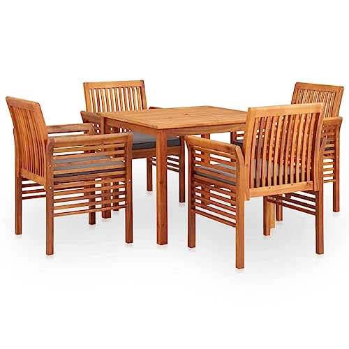 DYRJDJWIDHW 3-TLG. Garten-Essgruppe mit Kissen Grau Poly Rattangartenmöbel sitzlounge Outdoor wetterfest Garten Lounge Balkon sofaGeeignet für Gärten, Terrassen von DYRJDJWIDHW