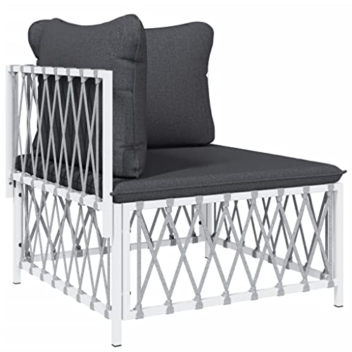 DYRJDJWIDHW 3-TLG. Garten-Essgruppe mit Kissen Poly Rattan und Stahlgarten Lounge Balkon Sofa balkonmöbel gartenmöbel setGeeignet für Gärten, Terrassen von DYRJDJWIDHW