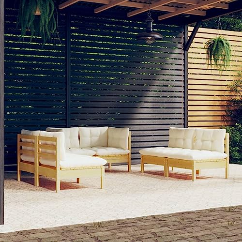 DYRJDJWIDHW 5-TLG. Garten-Essgruppe mit Kissen Grau Poly Rattanbalkonmöbel Garten Lounge gartenmöbel Balkon sofaGeeignet für Gärten, Terrassen von DYRJDJWIDHW