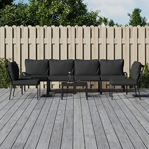 DYRJDJWIDHW 5-TLG. Garten-Essgruppe mit Kissen Poly Rattan Beigebalkonmöbel gartenmöbel gartenmöbel Set Garten loungeGeeignet für Gärten, Terrassen von DYRJDJWIDHW