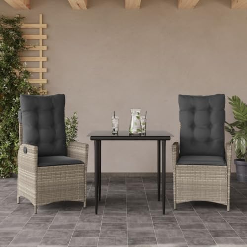 DYRJDJWIDHW 5-TLG. Garten-Essgruppe mit Kissen Schwarz Poly Rattangarten Lounge sitzlounge Outdoor wetterfest gartenmöbel gartenmöbel setGeeignet für Gärten, Terrassen von DYRJDJWIDHW