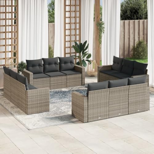 DYRJDJWIDHW 5-TLG. Garten-Essgruppe mit Kissen Schwarz Poly Rattansitzlounge Outdoor wetterfest Garten Lounge balkonmöbel gartenmöbel setGeeignet für Gärten, Terrassen von DYRJDJWIDHW