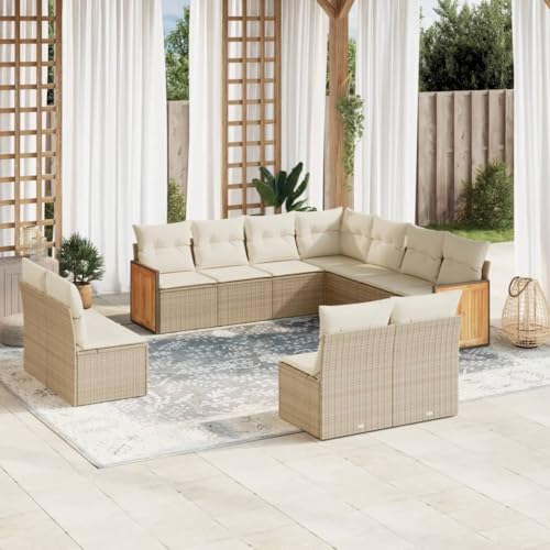 DYRJDJWIDHW 5-TLG. Garten-Essgruppe mit Kissen Schwarz Poly Rattansitzlounge Outdoor wetterfest balkonmöbel gartenmöbel Set Balkon sofaGeeignet für Gärten, Terrassen von DYRJDJWIDHW