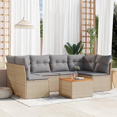 DYRJDJWIDHW 5-TLG. Garten-Sofagarnitur mit Kissen Schwarz Poly Rattangartenmöbel Set Garten Lounge balkonmöbel gartenmöbelGeeignet für Gärten, Terrassen von DYRJDJWIDHW
