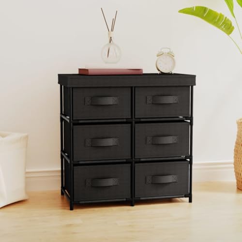 DYRJDJWIDHW 6-Drawer Storage Cabinet Organizer with Steel Frame 55x29x55 cm Black Closet Organizer for Bedroom Bathroom Office Space Saving Storage Solution DYRJDJWIDHW 6-Drawer Storage Cabinet Organizer with Steel Frame 55x29x55 cm Black Closet Organizer for Bedroom Bathroom Office Space Saving Storage Solution von DYRJDJWIDHW