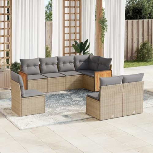 DYRJDJWIDHW 7-TLG. Garten-Essgruppe mit Kissen Schwarz Poly Rattangartenmöbel gartenmöbel Set sitzlounge Outdoor wetterfest balkonmöbelGeeignet für Gärten, Terrassen von DYRJDJWIDHW