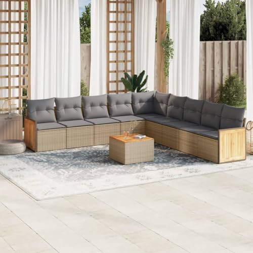 DYRJDJWIDHW 8-TLG. Garten-Sofagarnitur mit Kissen Schwarz Poly Rattangarten Lounge Balkon Sofa gartenmöbel gartenmöbel setGeeignet für Gärten, Terrassen von DYRJDJWIDHW