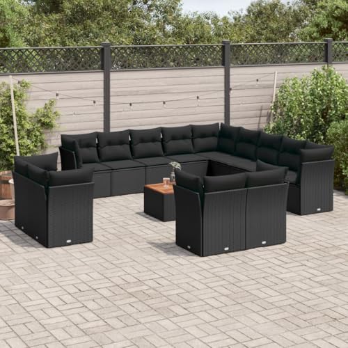 DYRJDJWIDHW 9-TLG. Garten-Essgruppe mit Kissen Braun Poly Rattangartenmöbel sitzlounge Outdoor wetterfest Balkon Sofa gartenmöbel setGeeignet für Gärten, Terrassen von DYRJDJWIDHW