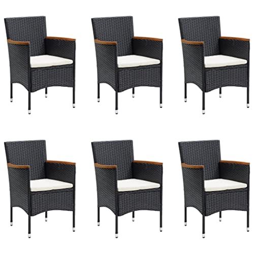 DYRJDJWIDHW 9-TLG. Garten-Essgruppe mit Kissen Schwarz und Grau Poly Rattanbalkon Sofa gartenmöbel Garten Lounge sitzlounge Outdoor wetterfestGeeignet für Gärten, Terrassen von DYRJDJWIDHW