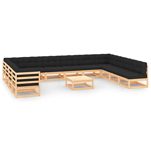 DYRJDJWIDHW 9-TLG. Garten-Lounge-Set mit Kissen Poly Rattan Schwarzgarten Lounge gartenmöbel Set Balkon Sofa balkonmöbelGeeignet für Gärten, Terrassen von DYRJDJWIDHW