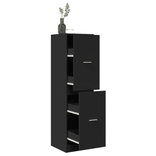 DYRJDJWIDHW Apothekerschrank Schwarz 40x41x144.5 cm Holzwerkstoff with 4 Drawers Storage Cabinet for Kitchen Living Room Office Durable Moisture Resistant Furniture DYRJDJWIDHW Apothekerschrank Schwarz 40x41x144.5 cm Holzwerkstoff with 4 Drawers Storage Cabinet for Kitchen Living Room Office Durable Moisture Resistant Furniture von DYRJDJWIDHW