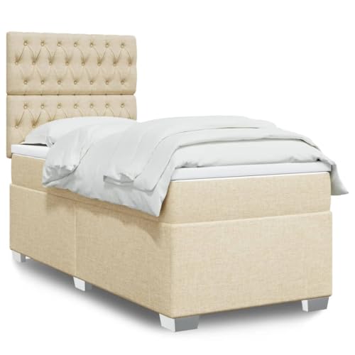 DYRJDJWIDHW Bed Bett futonbett Bed frameBoxspringbett mit Matratze Schwarz 80x200 cm StoffGeeignet für Schlafzimmer von DYRJDJWIDHW
