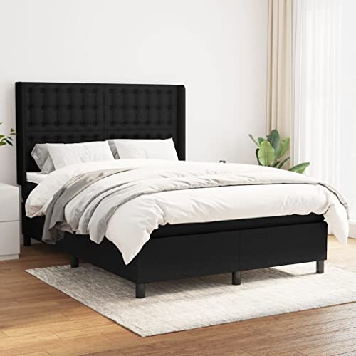 DYRJDJWIDHW Bed Bett futonbett bettgestellBoxspringbett mit Matratze Dunkelbraun 140x200 cm StoffGeeignet für Schlafzimmer von DYRJDJWIDHW