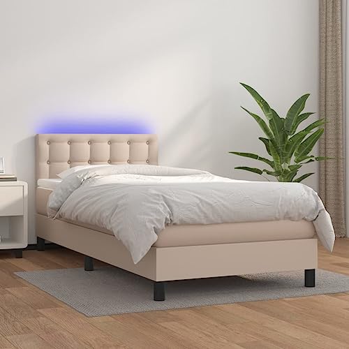 DYRJDJWIDHW Bed Frame Bett futonbett bettgestellBoxspringbett mit Matratze Blau 90x200 cm StoffGeeignet für Schlafzimmer von DYRJDJWIDHW