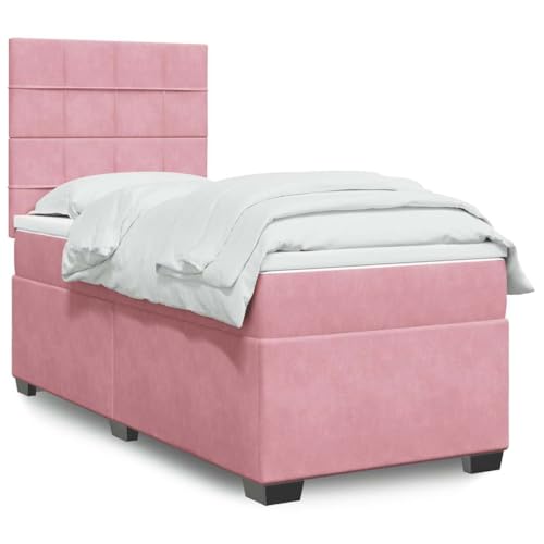 DYRJDJWIDHW Bed Frame bettrahmen futonbett bedBoxspringbett mit Matratze Dunkelgrün 90x200 cm SamtGeeignet für Schlafzimmer von DYRJDJWIDHW