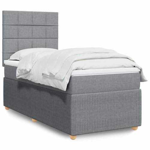 DYRJDJWIDHW Bed Frame kopfteil Bett futonbett bettenBoxspringbett mit Matratze Taupe 140x200 cm StoffGeeignet für Schlafzimmer von DYRJDJWIDHW