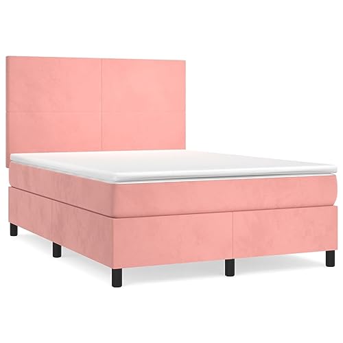 DYRJDJWIDHW Bed Frame lattenroste futonbett bedBoxspringbett mit Matratze Blau 140x200 cm StoffGeeignet für Schlafzimmer von DYRJDJWIDHW