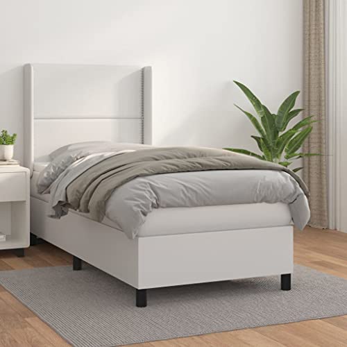DYRJDJWIDHW Bed Frame lattenroste futonbett bedBoxspringbett mit Matratze Creme 140x190 cm StoffGeeignet für Schlafzimmer von DYRJDJWIDHW