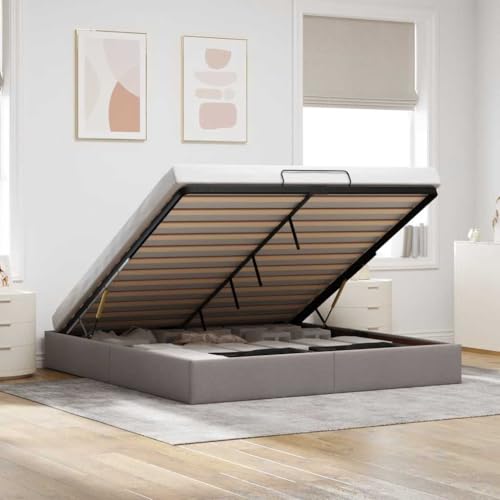 DYRJDJWIDHW Bed Frame lattenroste futonbett bettOttoman-Bett mit Matratzen & LEDs Dunkelgrau 120x200 cm SamtGeeignet für Schlafzimmer von DYRJDJWIDHW