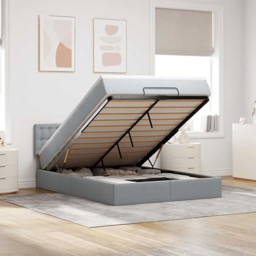 DYRJDJWIDHW Bed Frame metallbett lattenroste bedOttoman-Bett mit Matratzen Schwarz 160x200 cm SamtGeeignet für Schlafzimmer von DYRJDJWIDHW