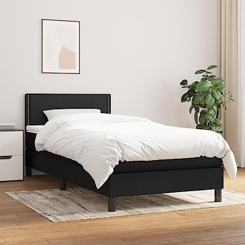DYRJDJWIDHW Bed bettgestell metallbett kopfteil bettBoxspringbett mit Matratze Dunkelgrau 180x200 cm SamtGeeignet für Schlafzimmer von DYRJDJWIDHW