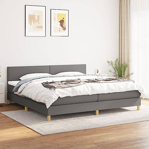 DYRJDJWIDHW Bed bettrahmen futonbett Bed frameBettgestell ohne Matratze Dunkelgrau 140x200 cm SamtGeeignet für Schlafzimmer von DYRJDJWIDHW