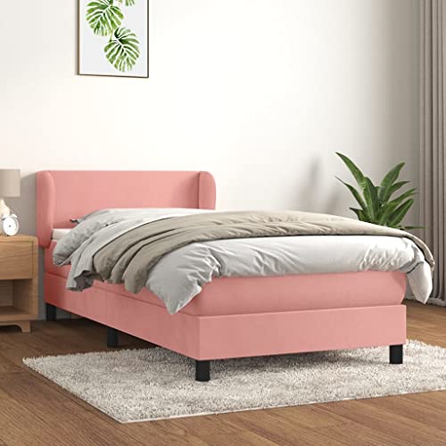DYRJDJWIDHW Bed bettrahmen metallbett lattenrosteBoxspringbett mit Matratze Taupe 80x200 cm StoffGeeignet für Schlafzimmer von DYRJDJWIDHW