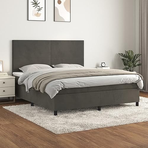 DYRJDJWIDHW Bed bettrahmen metallbett lattenrosteBoxspringbett mit Matratze & LED Weiß 80x200 cm KunstlederGeeignet für Schlafzimmer von DYRJDJWIDHW