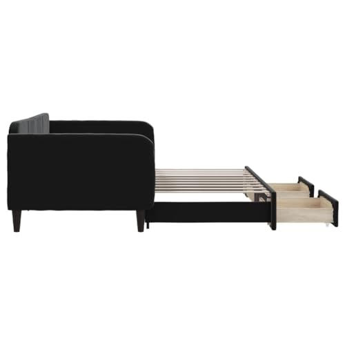 DYRJDJWIDHW Bed futonbett Bed Frame bettenBoxspringbett mit Matratze Dunkelbraun 140x190 cm StoffGeeignet für Schlafzimmer von DYRJDJWIDHW