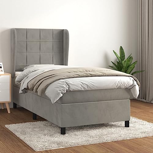 DYRJDJWIDHW Bett Bed Frame metallbett lattenrosteBoxspringbett mit Matratze Dunkelgrün 160x200 cm SamtGeeignet für Schlafzimmer von DYRJDJWIDHW